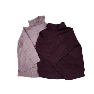 Old Navy Sweaters L 2 Pink & Wine Oversized Cowl Neck Soft Cozy